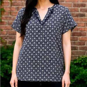 Size Large- Tommy Hilfiger Navy Blue Flutter Sleeve Blouse